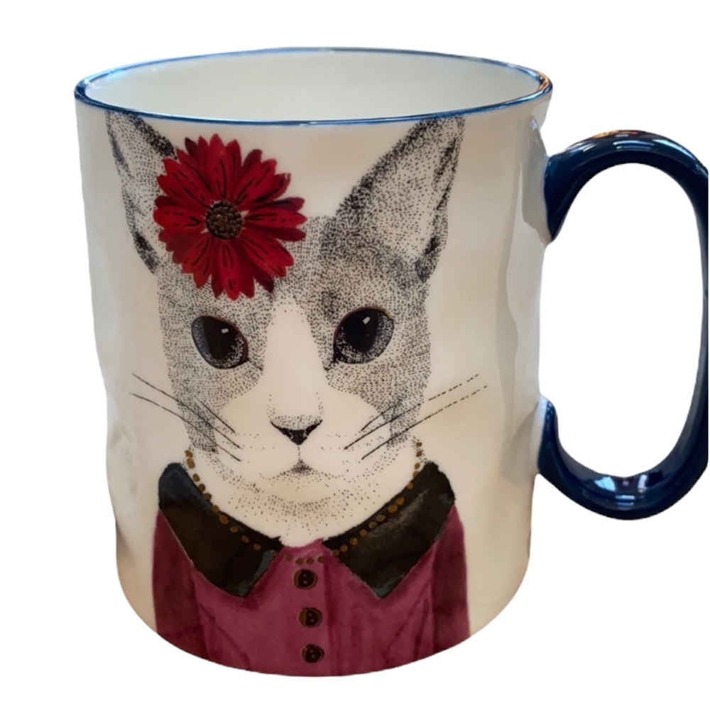 2/$15 - Signature Stoneware Hipster Cat Coffee Mug